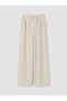 Beige Pleated Girls' Sweatpants