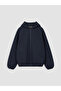 Navy Blue Hooded Girl's Jacket - 4
