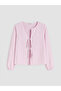 Pink Crew Neck Striped Tie-Back Blouse - 5