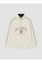 Beige Stand Collar Printed Men's Sweatshirt