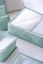 6-Piece Suitcase Organizer Set, Travel Bag Organizer Set, Mint Polka Dot - 3