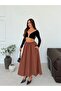 Women's Elastic Waist Flared Maxi Skirt - 2