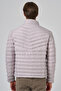 Men's Ecru Polyester Short Quilted Jacket - 5