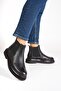 Genuine Leather Men's Chelsea Boots Elastic Thick Sole Casual Winter Cold Resistant Black - 8