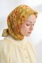 Anatolian Bloom Pattern the Tencel Edit Scarf - Dark Oil Green