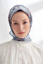 Anatolian Bloom Pattern the Tencel Edit Scarf - Gray - Blue