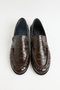 Loafer 2517 - Classic Leather Look Oval Toe Bitter Brown Waterway Women's Loafer - 3