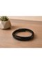 Calvero Darkweave Black Leather Men's Bracelet - Flat Band and Braided Stripe Design - 3