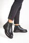 Genuine Leather Men's Boots with Laces and Zipper, Fur Inside, Winter Cold Resistant, Casual, Black - 7
