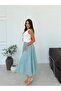 Women's Elastic Waist Flared Maxi Skirt - 3