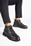 Genuine Leather Men's Boots with Laces and Zipper, Fur Inside, Winter Cold Resistant, Casual, Black - 5