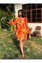 Rochie mini, portocalie - 2XL - 5