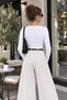 Women's Round Neck Long Sleeve Cotton Lycra T-Shirt - 3