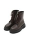 Brown Lace-Up Serrated Sole Women's Boots - 4