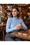 Turtleneck Knit Sweater with Finger Detail - 5