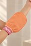 Yavruağzı Pink 100% Floss Silk Ecru Bath Shower Scrubbing Glove Exfoliating Glove - 2