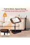 Small End Table for Couch, 360° Swivel/180° Flip-Over Panel/Adjustable Height Design C-Shaped - 6