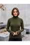 Turtleneck Knit Sweater with Finger Detail - 3
