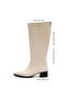 Beige Color Western Style Pointed Toe Women's Boots - 4