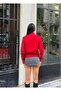 Women's Red Button Detailed Zippered Knitwear Cardigan - 8