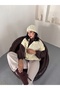 Women's Hand-Knitted Look Beanie & Shoulder Shawl Scarf Set