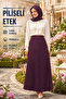 Women's Pleated Skirt 38-40-42-44-46-48-50-52 Size Compatible Elastic Dabıl Fabric Without Lining Does Not Show Inside - 2