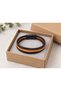Marvessa Goldthread Black Brown Leather Men's Bracelet - Thin Multi-Row - 2