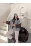 Women's Hand-Knitted Look Beanie & Shoulder Shawl Scarf Set - 4