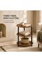 Round Coffee Table, 3 Tier Design Accent Table, Narrow Side or Bedside Stand, Industrial Vi - 6