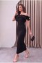 Madonna Collar Off Shoulder Detailed Evening Dress Graduation Dress - 2