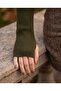 Turtleneck Knit Sweater with Finger Detail - 4