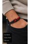 Valmerio Redknot Red Black Leather Men's Bracelet - Double Braided with Knot Detail