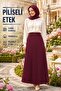 Women's Pleated Skirt 38-40-42-44-46-48-50-52 Size Compatible Elastic Dabıl Fabric Without Lining Does Not Show Inside - 2