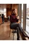 Turtleneck Knit Sweater with Finger Detail - 5