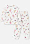 Girls' Pajama Set Long Sleeve Patterned Combed Cotton Pajama Set Rabbit Patterned Sleepwear