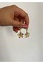 Gold Dangle Flower Earrings - 2