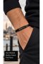 Ostrel Citybar Black Leather Men's Bracelet - Thin Minimal Design with Istanbul Lettering