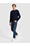 Navy Blue Regular Fit Basic Sweatshirt 50334023-Vr033 - 4