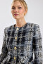 Padded Crop Bukle Tweed Jacket - 4