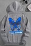 Unisex 3 Thread Cotton Gray Keepevolwing Print Loose Fit Sweatshirt Hoodie