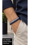 Alessaro Iceweave Light Blue Navy Blue Leather Men's Bracelet - Double Braid