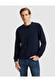 Navy Blue Regular Fit Basic Sweatshirt 50334023-Vr033