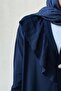 Ruffle Shoulder Mercerized Cardigan - Navy Blue - 2