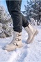 Non-Slip Lightweight Waterproof Sole Belt Detail Short Zippered Girls Boys Winter Boots - 3