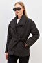 Waterway Patterned Belted Quilted Coat - 5