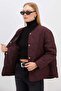 Waterway Patterned Quilted Snap Button Coat - 6