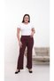 Women's Nola 36-50 Size Lycra Gathering Spanish Leg Large Size 4 Season Crepe Trousers - 4