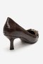 Olinda Brown Print Buckle Women's Heeled Shoes - 7