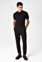 Regular Fit Diagonel Black Jogger Pants
