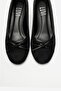 Leslie Black Suede Bow Women's Thick Heeled Shoes - 4